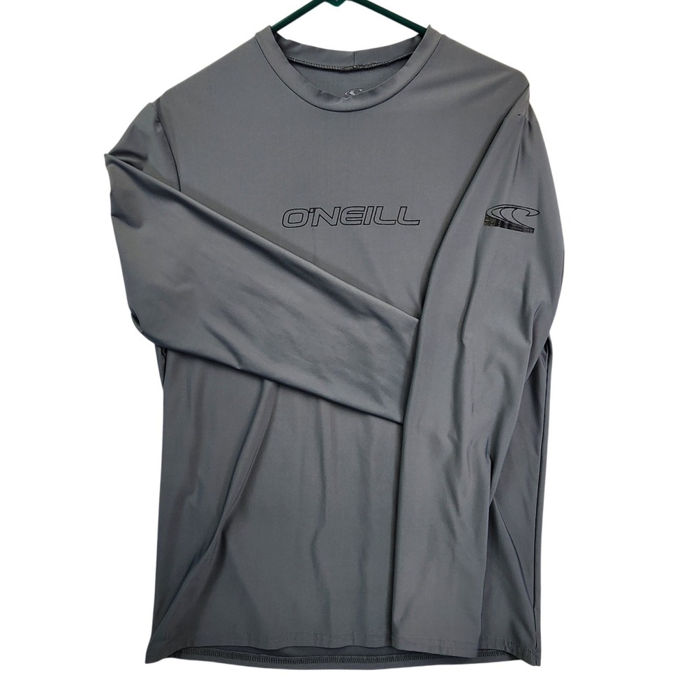 O'Neill Gray Rash Guard Long Sleeve Slim‎ Fit Surfer Beach Athletic Swim Shirt M